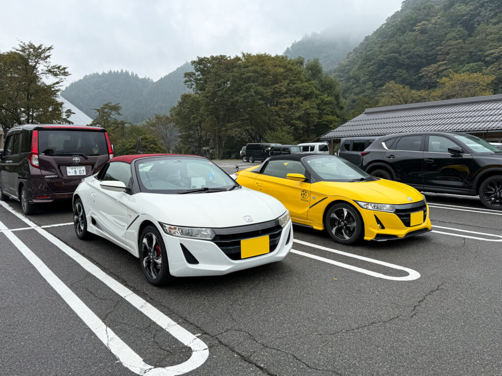 今回は私のS660(白)に加え、友人イエローのS660と2台体制でドライブ