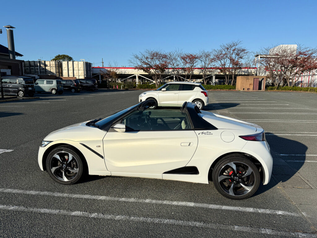 帰りはS660の幌を開けて･･･