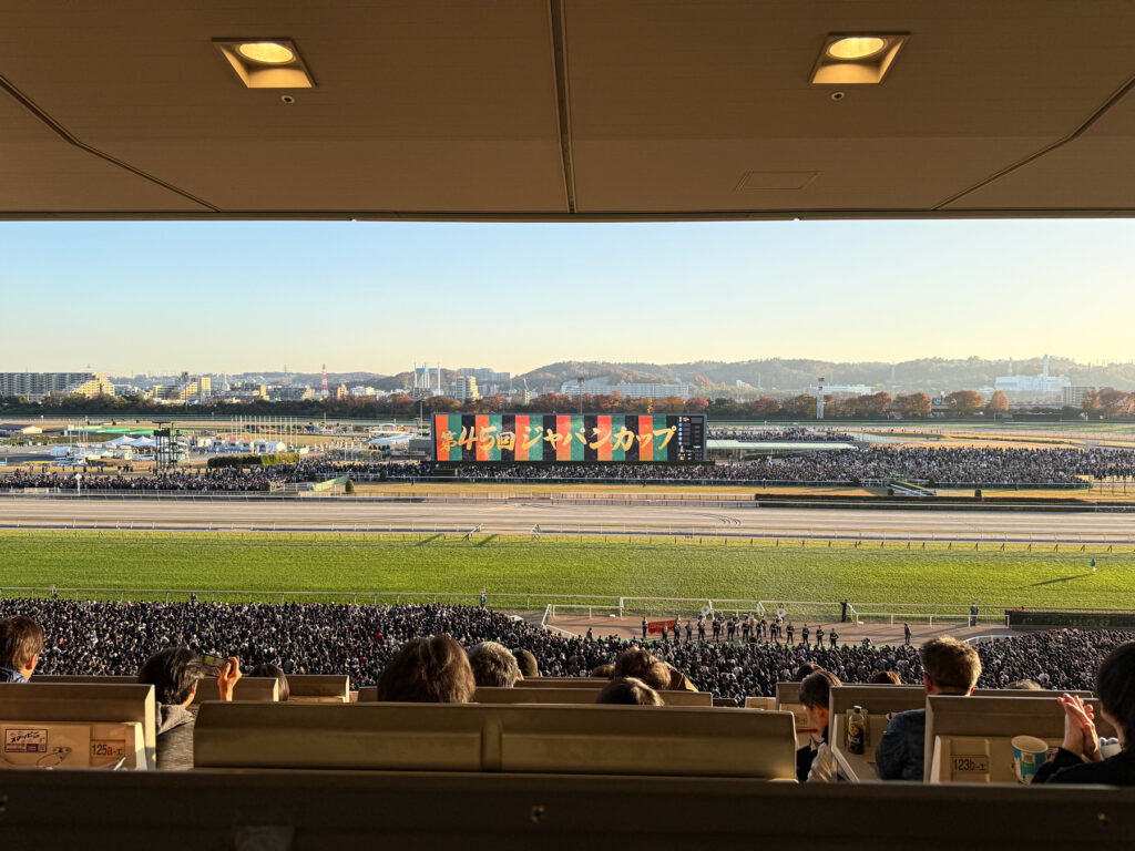 ジャパンカップレース直前。超満員の観客