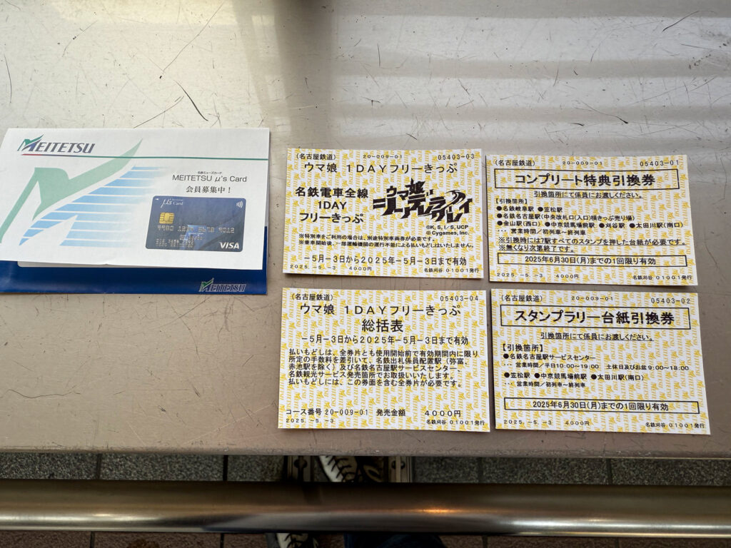 名鉄刈谷駅で購入したコラボイベント切符他